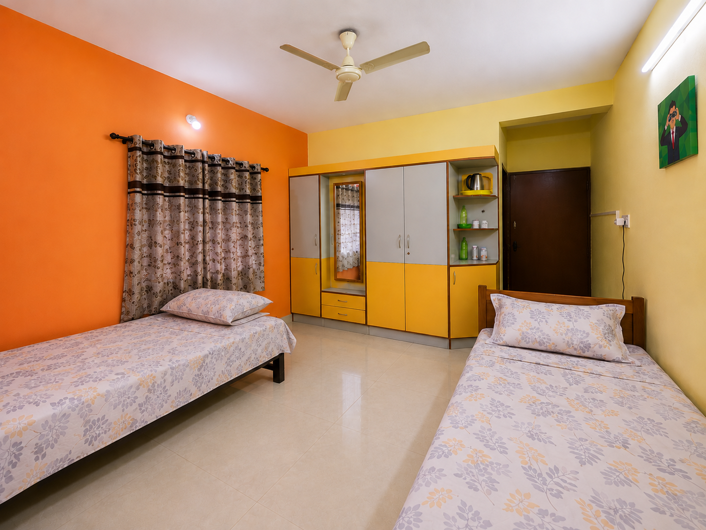 Spacious double sharing room at GSP Luxury Living PG